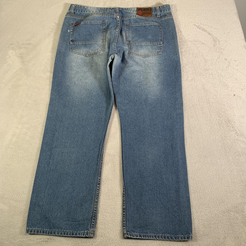 FUBU The Collection Jeans Mens 42x31 (Tag 42x32) Blue Stonewash Relaxed Straight